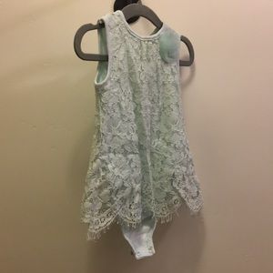 Kyle and Deena mint lace bodysuit dress 6-9M